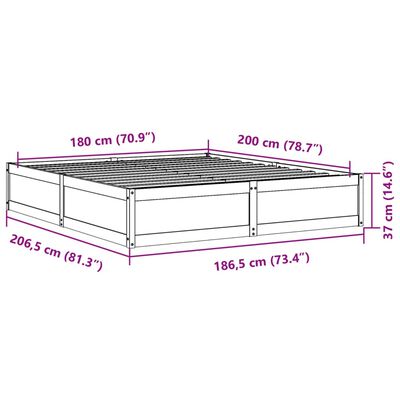 vidaXL Okvir kreveta bez madraca bijeli 180x200 cm od masivne borovine