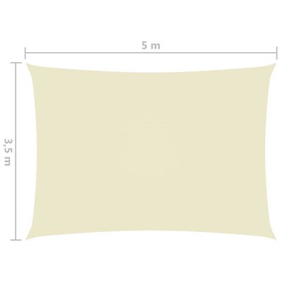 vidaXL Jedro za zaštitu od sunca od tkanine pravokutno 3,5 x 5 m krem