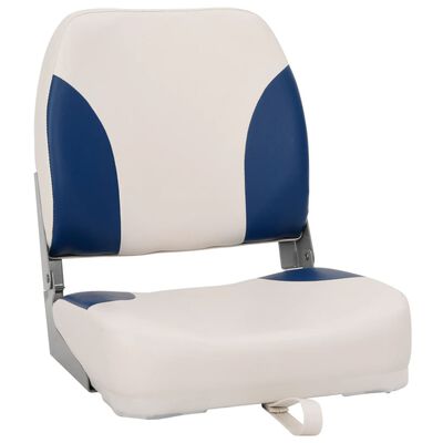 vidaXL 2-dijelni set sklopivih sjedala za brod i plavo-bijeli jastuk