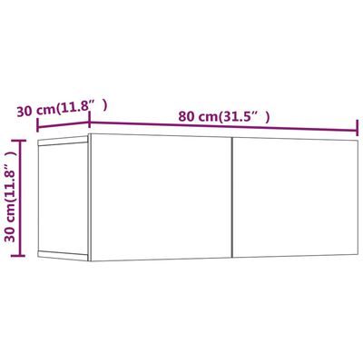 vidaXL TV ormarić 2 kom sjajni bijeli 80x30x30 cm konstruirano drvo