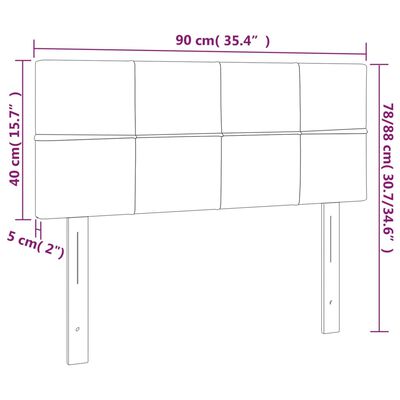 vidaXL LED uzglavlje plavo 90x5x78/88 cm od tkanine