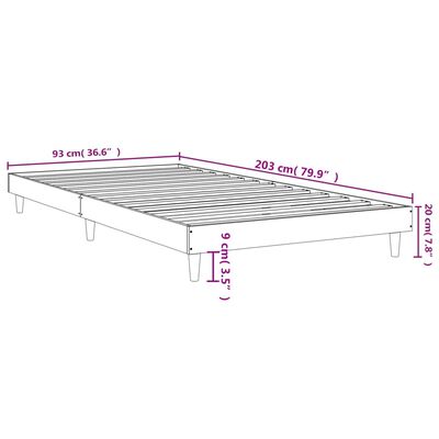 vidaXL Okvir za krevet crni 90x200 cm konstruirano drvo