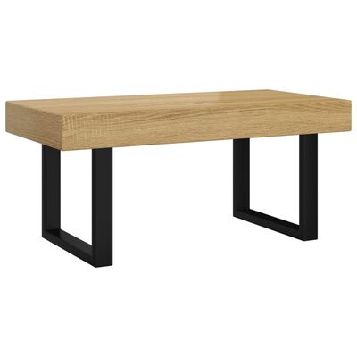 vidaXL Stolić za kavu svjetlosmeđi i crni 90x45x40 cm MDF i željezo