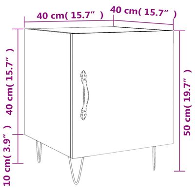 vidaXL Noćni ormarići 2 kom boja betona 40x40x50 cm konstruirano drvo