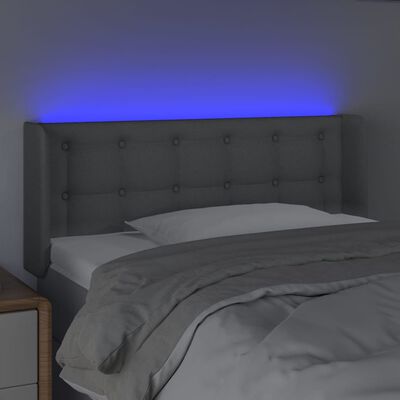 vidaXL LED uzglavlje svjetlosivo 83x16x78/88 cm od tkanine