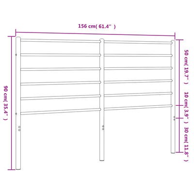 vidaXL Metalno uzglavlje bijelo 150 cm