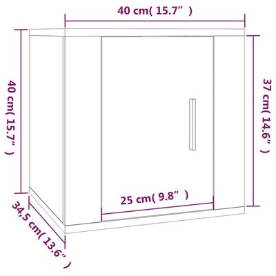 vidaXL Zidni TV ormarić boja hrasta sonome 40 x 34,5 x 40 cm