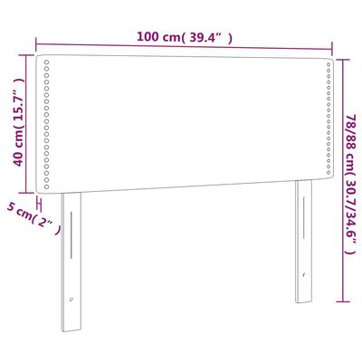 vidaXL LED uzglavlje boja cappuccina 100 x 5 x 78/88cm od umjetne kože