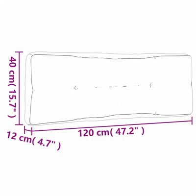 vidaXL Jastuk za palete crveni 120 x 40 x 12 cm od tkanine