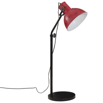 vidaXL Podna svjetiljka 25 W pohabano crvena 30x30x90-150 cm E27