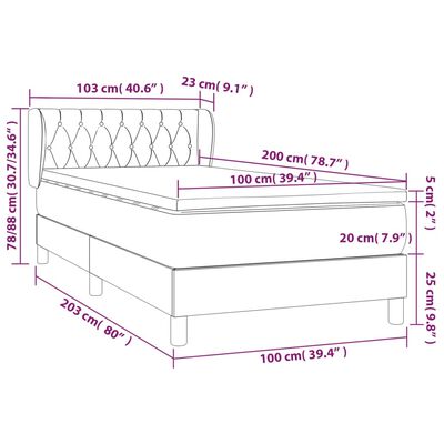 vidaXL Box spring krevet s madracem ružičasti 100x200 cm baršunasti