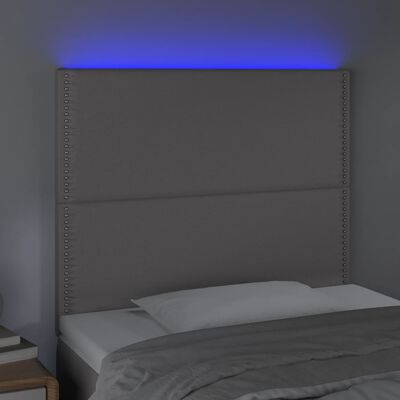 vidaXL LED uzglavlje sivo 90x5x118/128 cm od umjetne kože