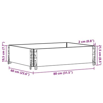 vidaXL Okvir za palete sivi 80 x 60 cm od masivne borovine