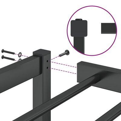 vidaXL Metalni okvir za krevet crni 90 x 190 cm