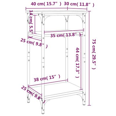 vidaXL Bočni ormarić Boja hrasta 40x30x75 cm od konstruiranog drva