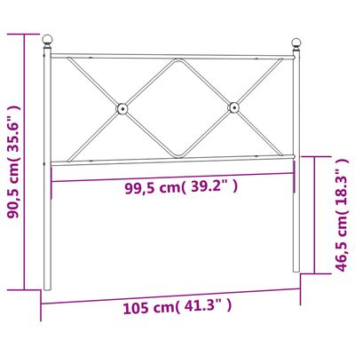 vidaXL Metalno uzglavlje crno 100 cm