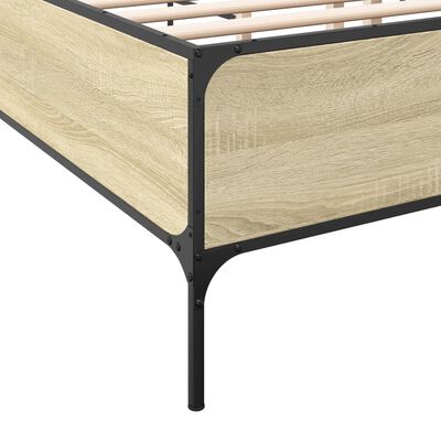 vidaXL Okvir za krevet boja hrasta 140x190cm konstruirano drvo i metal