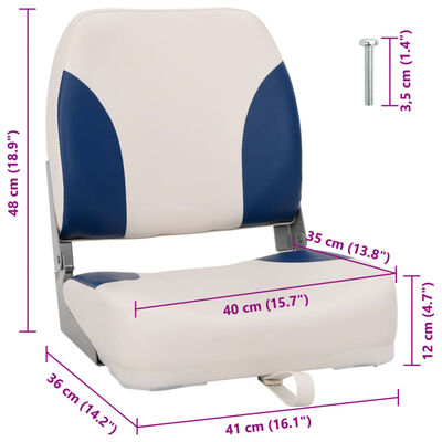 vidaXL 4-dijelni set sklopivih sjedala za brod i plavo-bijeli jastuk