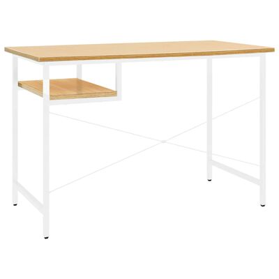 vidaXL Stol za računalo bijeli i hrast 105 x 55 x 72 cm MDF i metal