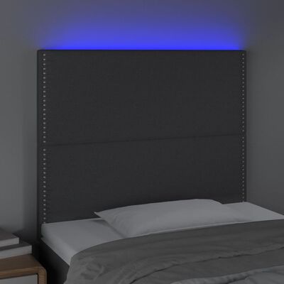 vidaXL LED uzglavlje tamnosivo 90x5x118/128 cm od tkanine