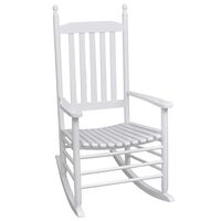 vidaXL Stolica za ljuljanje sa zakrivljenim sjedalom bijela drvena
