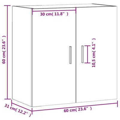 vidaXL Zidni ormarić boja betona 60 x 31 x 60 cm od konstruiranog drva