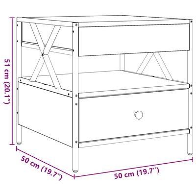 vidaXL Stolić s beskonačnim LED svjetlima boja hrasta 50x50x51 cm