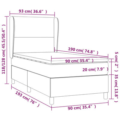 vidaXL Box spring krevet s madracem ružičasti 90x190 cm baršunasti