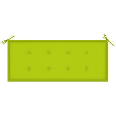 vidaXL Klupa Batavia s jarko zelenim jastukom 120 cm masivna tikovina