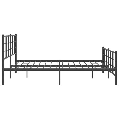 vidaXL Metalni okvir kreveta uzglavlje i podnožje crni 183x213 cm