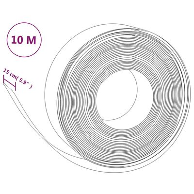 vidaXL Vrtne ivice 4 kom sive 10 m 15 cm od polietilena