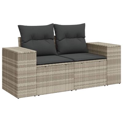 vidaXL 6-dijelni set vrtnih sofa od poliratana s jastucima svjetlosivi