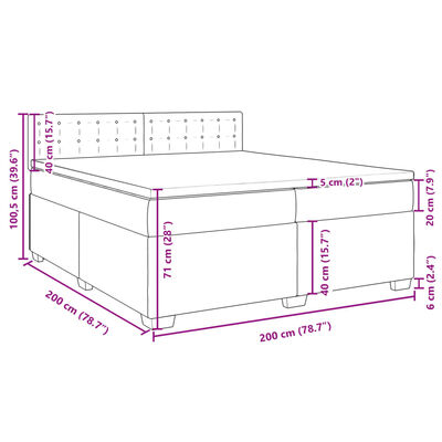 vidaXL Krevet s oprugama i madracem smeđesivi 200x200 cm od tkanine