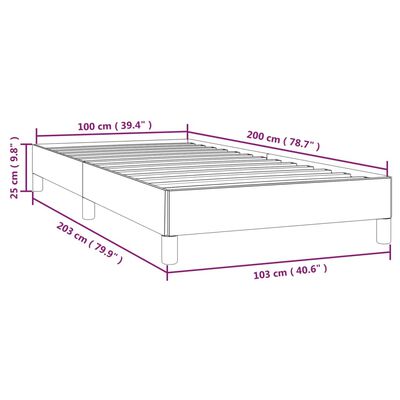 vidaXL Okvir za krevet tamnosivi 100x200 cm od tkanine