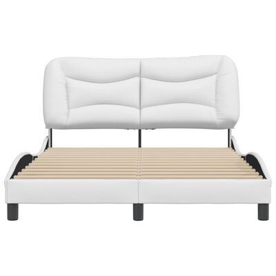 vidaXL Okvir za krevet s uzglavljem bijeli 140x190 cm od umjetne kože