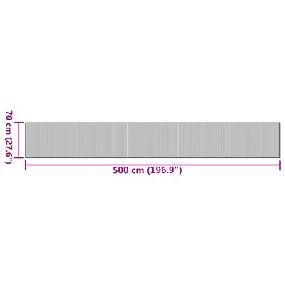 vidaXL Tepih pravokutni crni 70 x 500 cm od bambusa