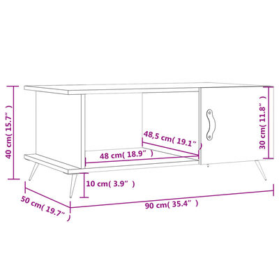 vidaXL Stolić za kavu sjajni bijeli 90 x 50 x 40 cm konstruirano drvo