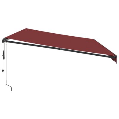 vidaXL Tenda na automatsko uvlačenje s LED svjetlima bordo 600x350 cm