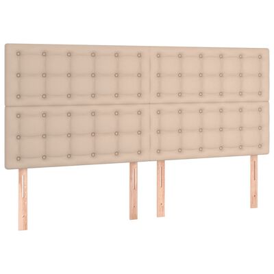 vidaXL Krevet box spring s madracem cappuccino 180x200 cm umjetna koža