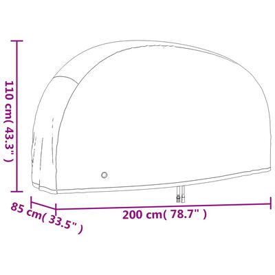 vidaXL Navlaka za bicikl crna 200 x 85 x 110 cm 190T Oxford