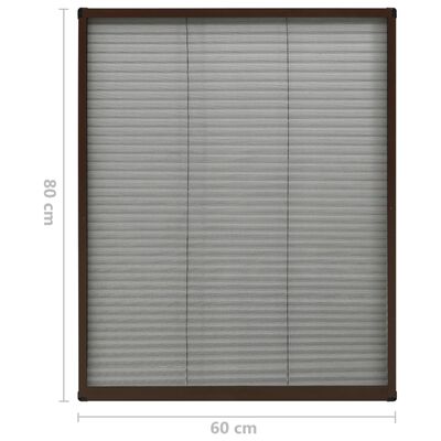 vidaXL Zaslon protiv insekata za prozore aluminijski smeđi 60 x 80 cm