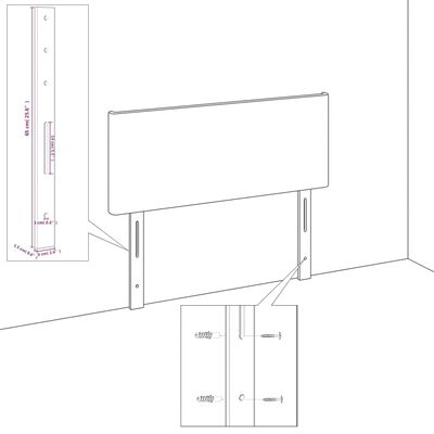 vidaXL Uzglavlje 4 kom tamnosivi 100x5x78/88 cm od tkanine