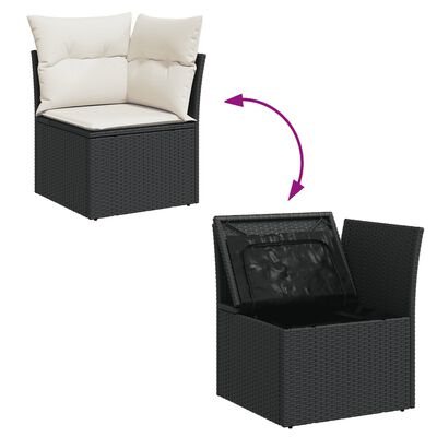 vidaXL 4-dijelni set vrtnih sofa od poliratana s jastucima crni