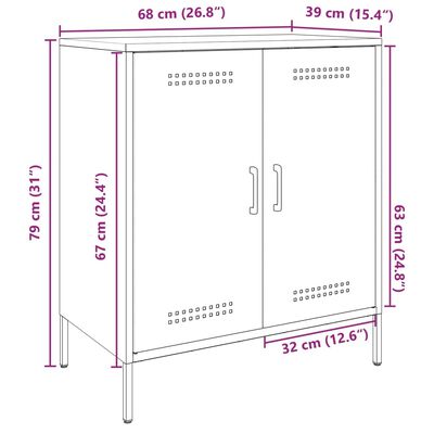 vidaXL Komoda antracit 68 x 39 x 79 cm čelična