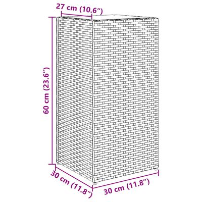 vidaXL Vrtna sadilica siva 30 x 30 x 60 cm od poliratana