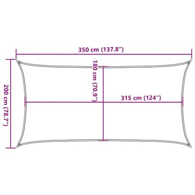 vidaXL Jedro za zaštitu od sunca 160 g/m² crno 2 x 3,5 m HDPE