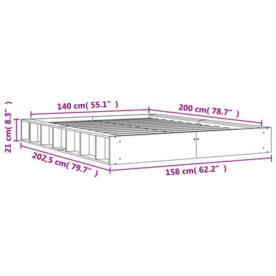 vidaXL Okvir kreveta bez madraca voštano smeđi 140x200 cm od borovine