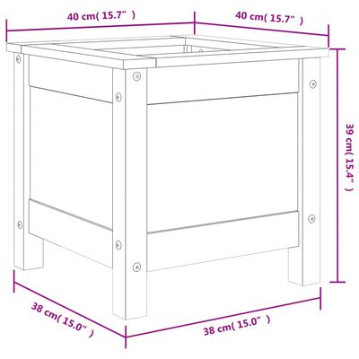 vidaXL Vrtna sadilica 40 x 40 x 39 cm od masivne duglazije