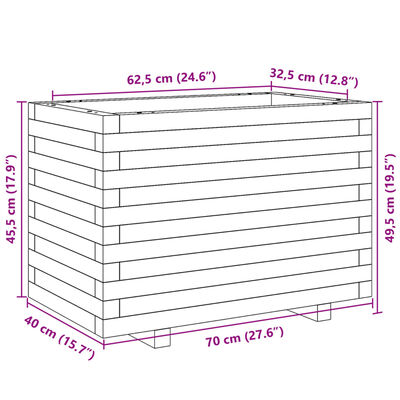 vidaXL Vrtna sadilica 70x40x49,5 cm od masivne borovine