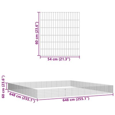 vidaXL Ograda za životinje s 48 ploča 54 x 60 cm od pocinčanog željeza